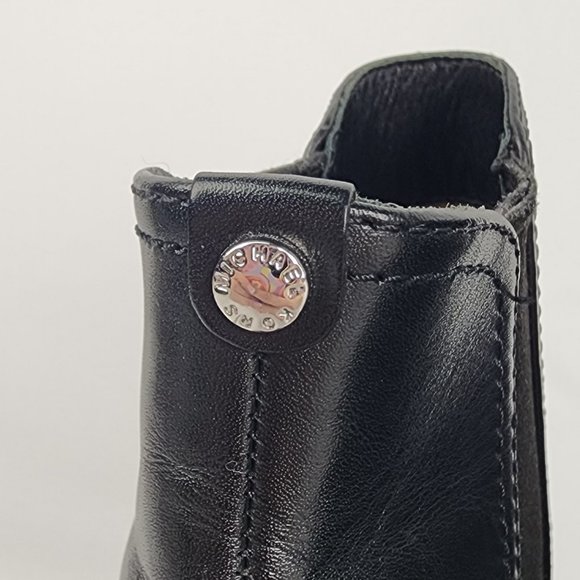 Michael Kors Black Leather Heeled Ankle Boots Size 9 - Picture 5 of 9